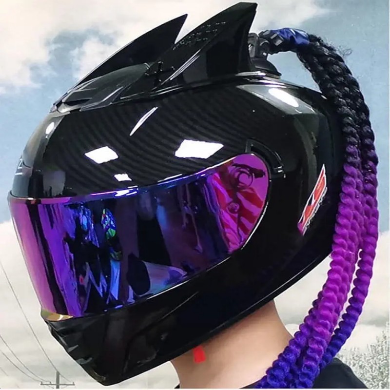 Bike helmet with cat ears