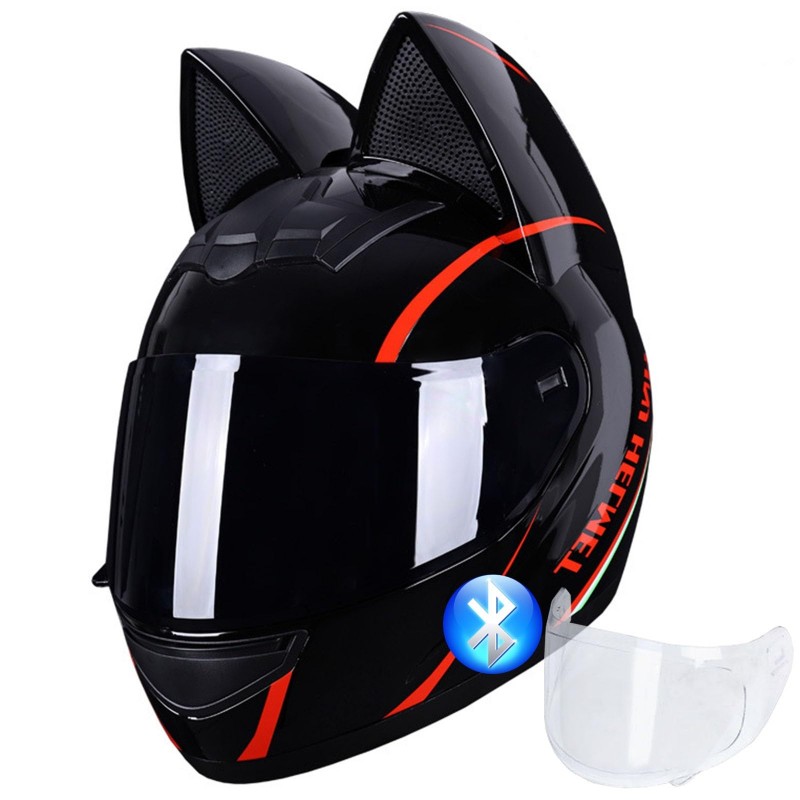 Bike helmet with cat ears